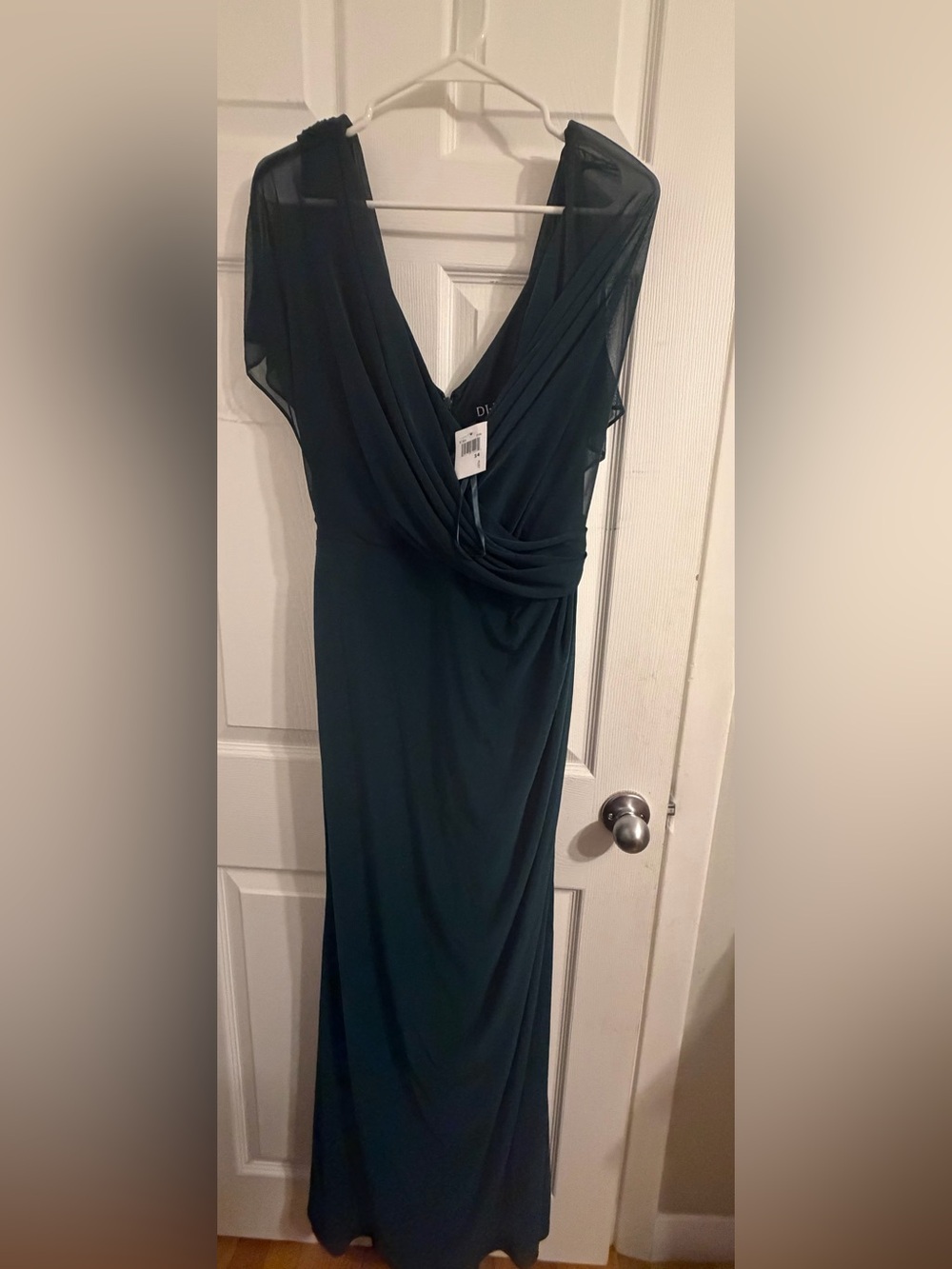 Diane von Furstenberg Draped Maxi Dress in Green Size 14 NWT